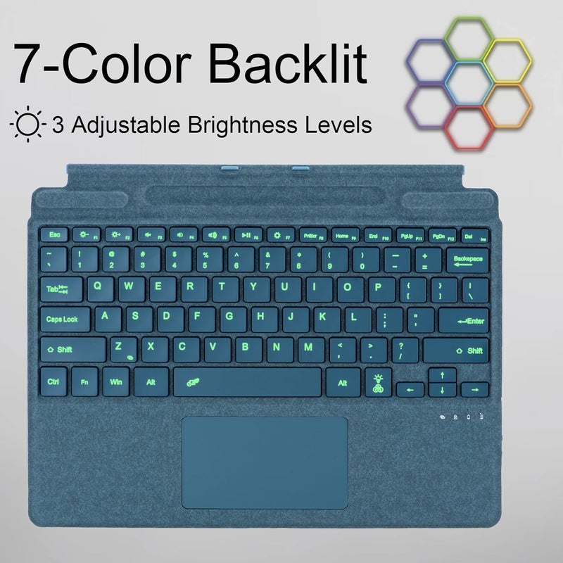 Zoof Type Cover for Microsoft Surface Pro 13 inch, Compatible with Surface Pro 13"(11th Edition) / Pro 11 / Pro 10 / Pro 9 / Pro 8 / Pro X, Portable Slim Bluetooch Keyboard with Touchpad, Pen Holder - Image 4
